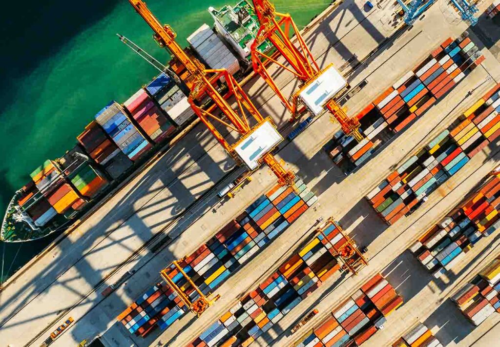 Vazdušni prikaz kontejnerskog dvorišta – organizacija terminala